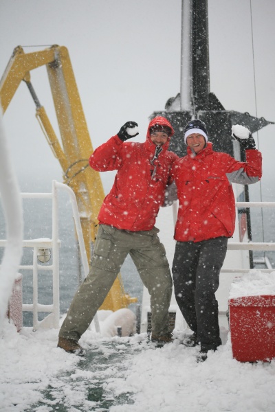 Antarctic snowball fight