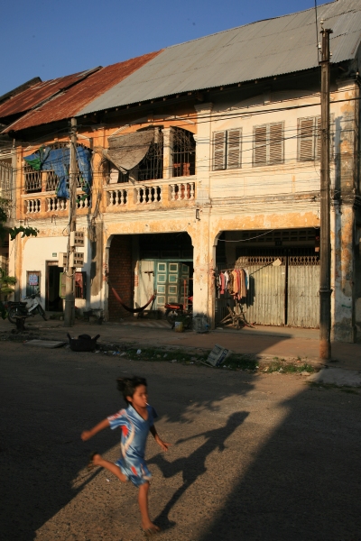 Run-down colonial houses, Kampot