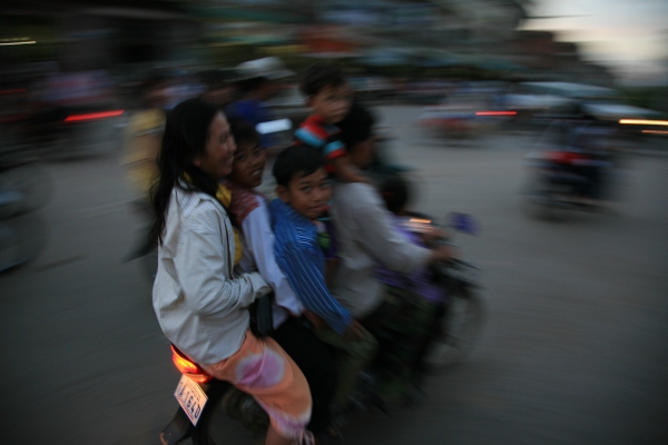 Six on a motorbike