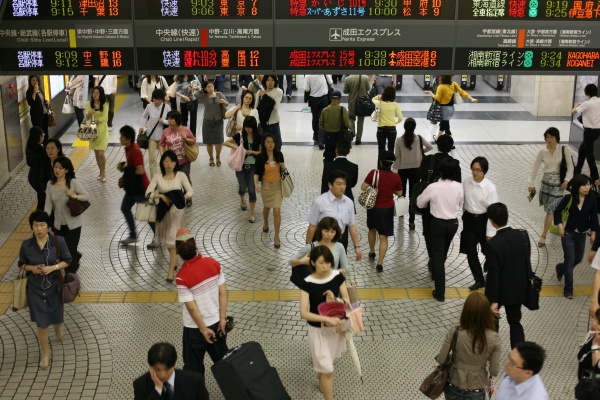 Rush hour at Shinjuku station