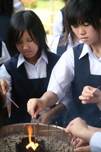 Igniting incense at Todaiji temple