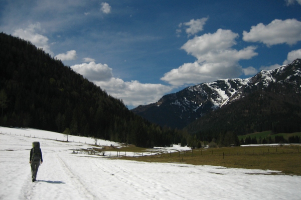 Path still covered with snow